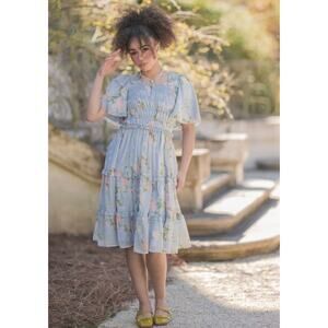 JessaKae Petal Breeze Siena Dress Blue Floral XXS NWT